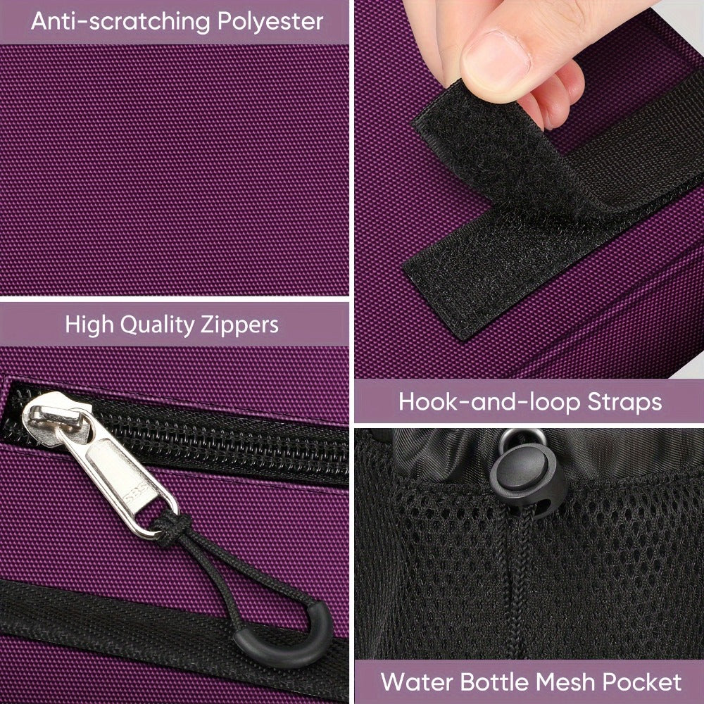 Walker Tote Bag with Cup Holder – Large Capacity Rollator Attachment Bag, 6-Pocket Mobility Aid Accessory Pouch with Reflective Stripe & ID