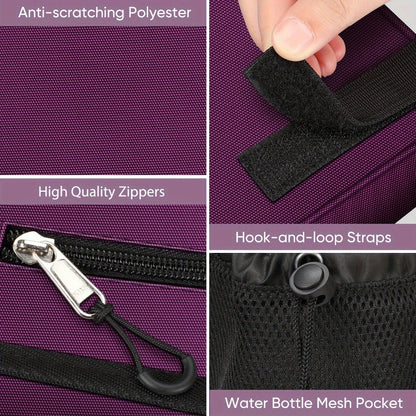 Walker Tote Bag with Cup Holder – Large Capacity Rollator Attachment Bag, 6-Pocket Mobility Aid Accessory Pouch with Reflective Stripe & ID