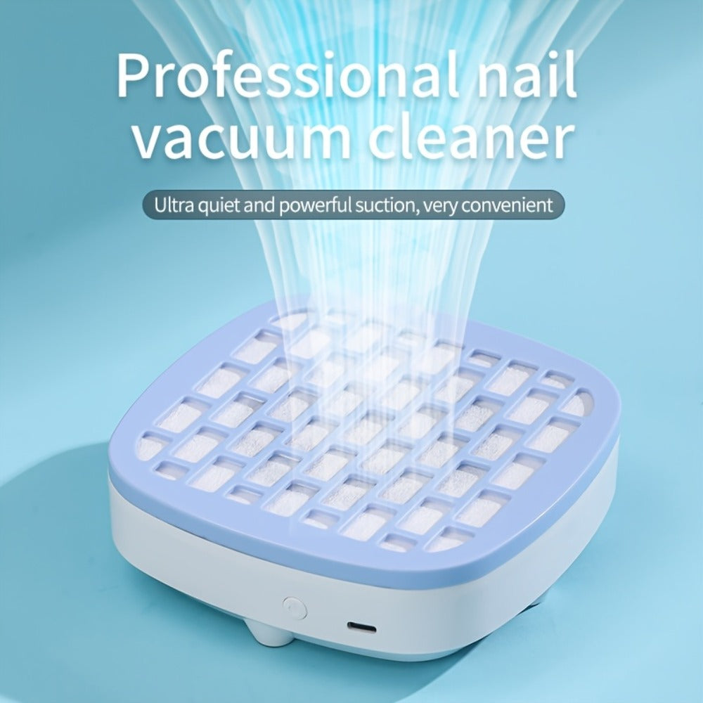 Nail Dust Collector Mini USB Electric Vacuum Cleaner with 10 Filter Pads & Strong Suction, Portable Nail
