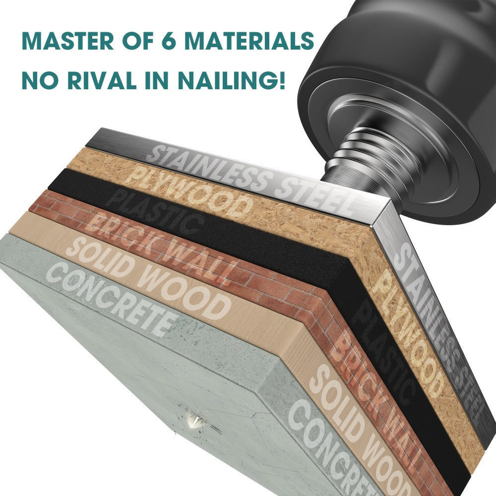 Hand Nail Gun Compact, Portable Steel Nail Driver for Cement Walls, Concrete & Wood for Home and Salon Manicures