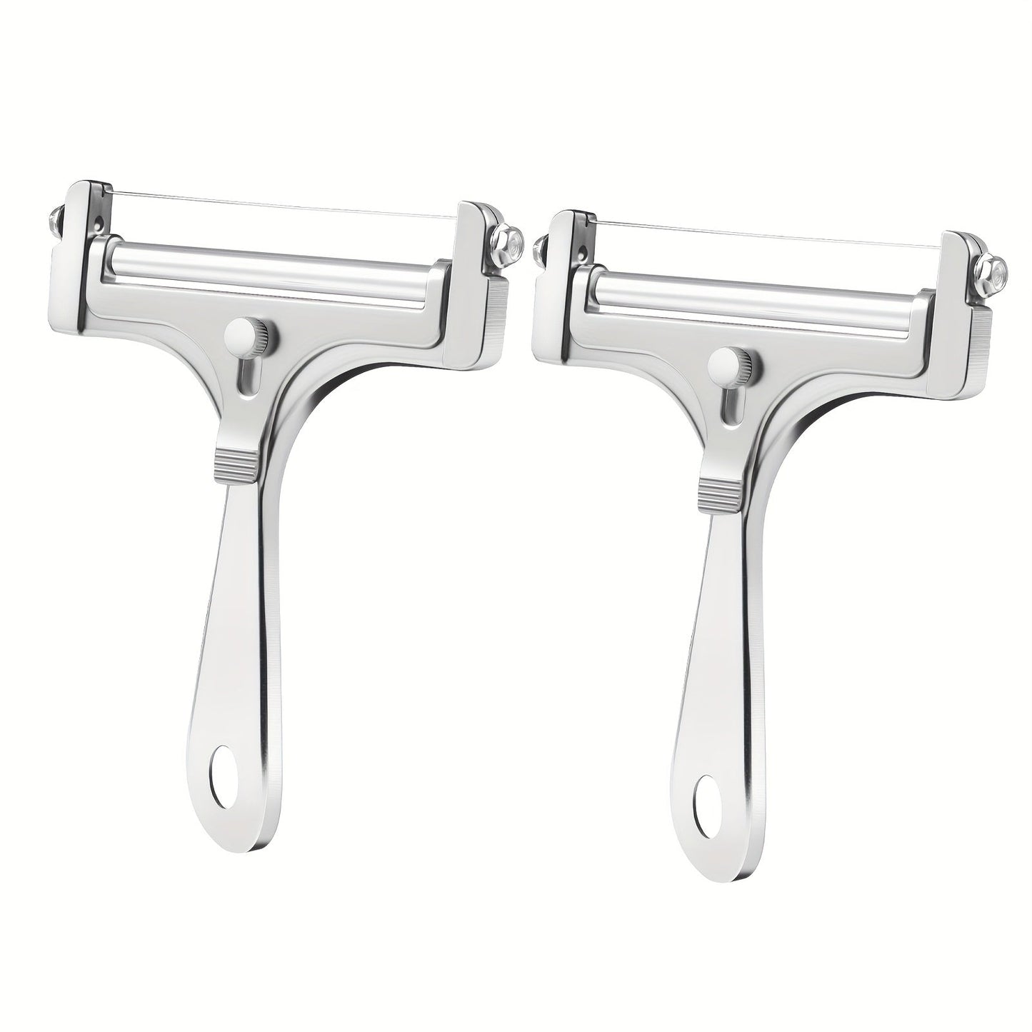 Cheese Slicer Adjustable Thickness 2-Pack, Stainless Steel Wire Cheese Cutter for Hard & Cheese