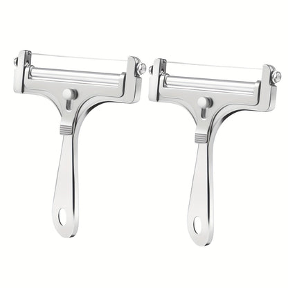 Cheese Slicer Adjustable Thickness 2-Pack, Stainless Steel Wire Cheese Cutter for Hard & Cheese