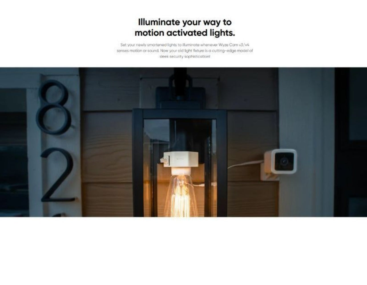 Wyze Lamp Socket Power Adapter for Wyze Cam v3 & v4, Powers Camera via Exterior Light Fixture, Motion-Activated Security Light