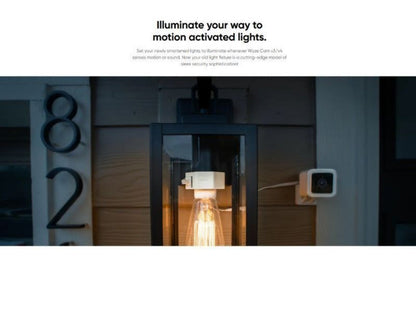 Wyze Lamp Socket Power Adapter for Wyze Cam v3 & v4, Powers Camera via Exterior Light Fixture, Motion-Activated Security Light