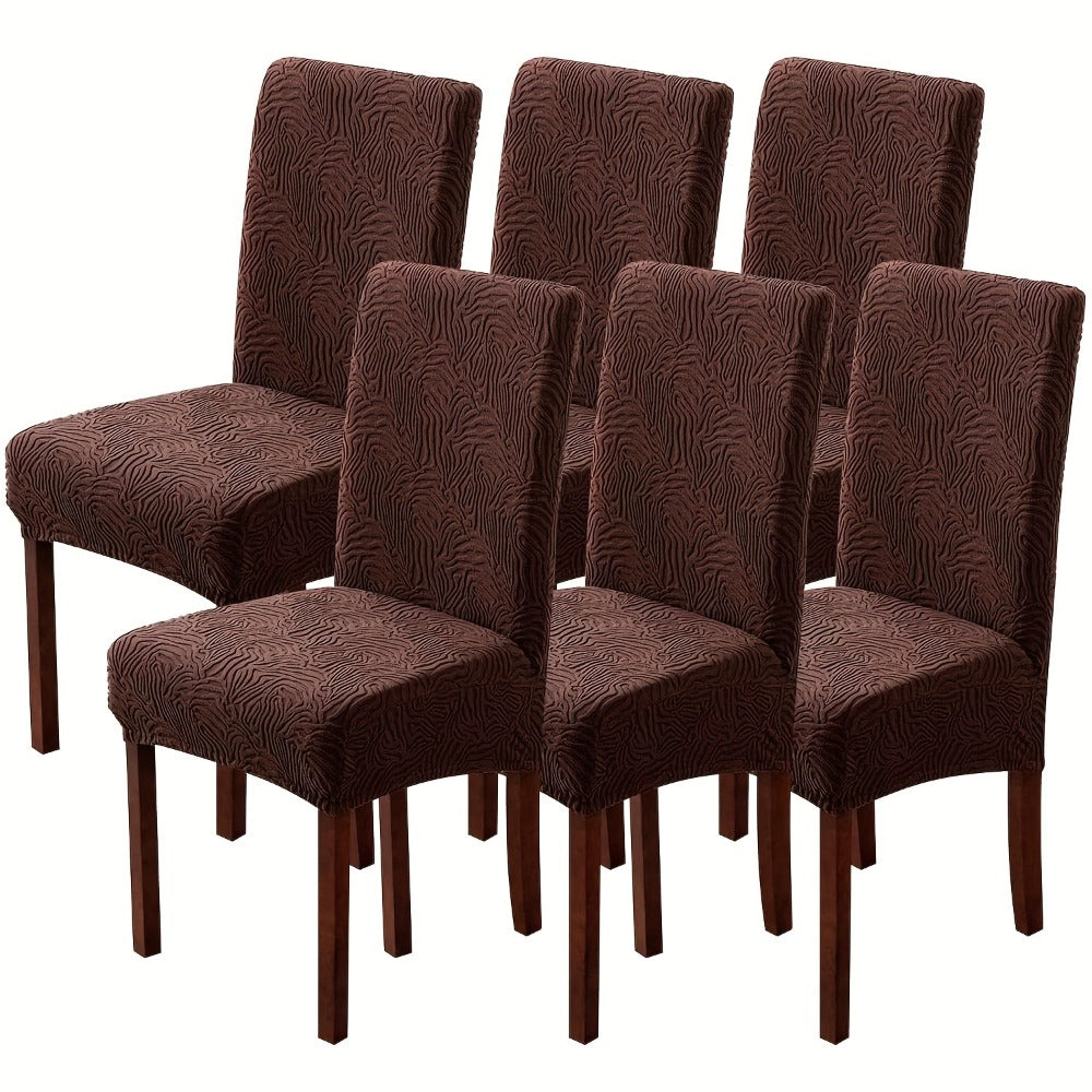 Chair Cover Set of 4 or 6 Stretch Jacquard Dining Slipcovers in Eight Available Color Choices