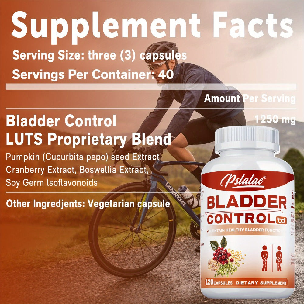Bladder Control Capsules with Cranberry, Pumpkin Seed & Soy Germ, Urinary Tract Health & Night-time Support Supplement for Women & Men