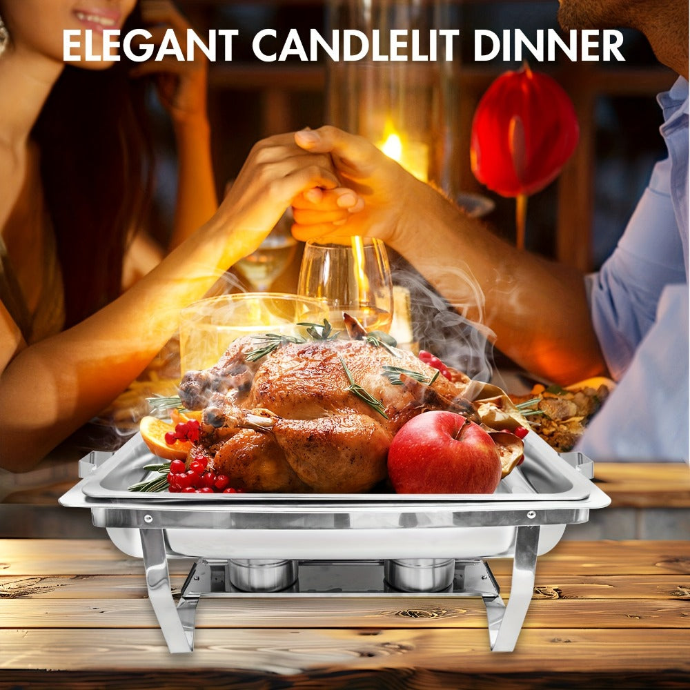 Chafing Dishes Buffet Set 9QT Stainless Steel Food Warmer Trays for Parties Hotel Christmas – 1/2/4/6/8 Pack