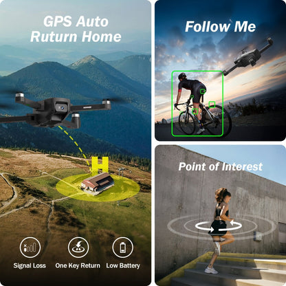 GPS Follow Me Drone Under 250g 4.5 Inch LCD Screen Camera Drone Auto Return with the Listed Color, Size or Set Options for Everyday Use