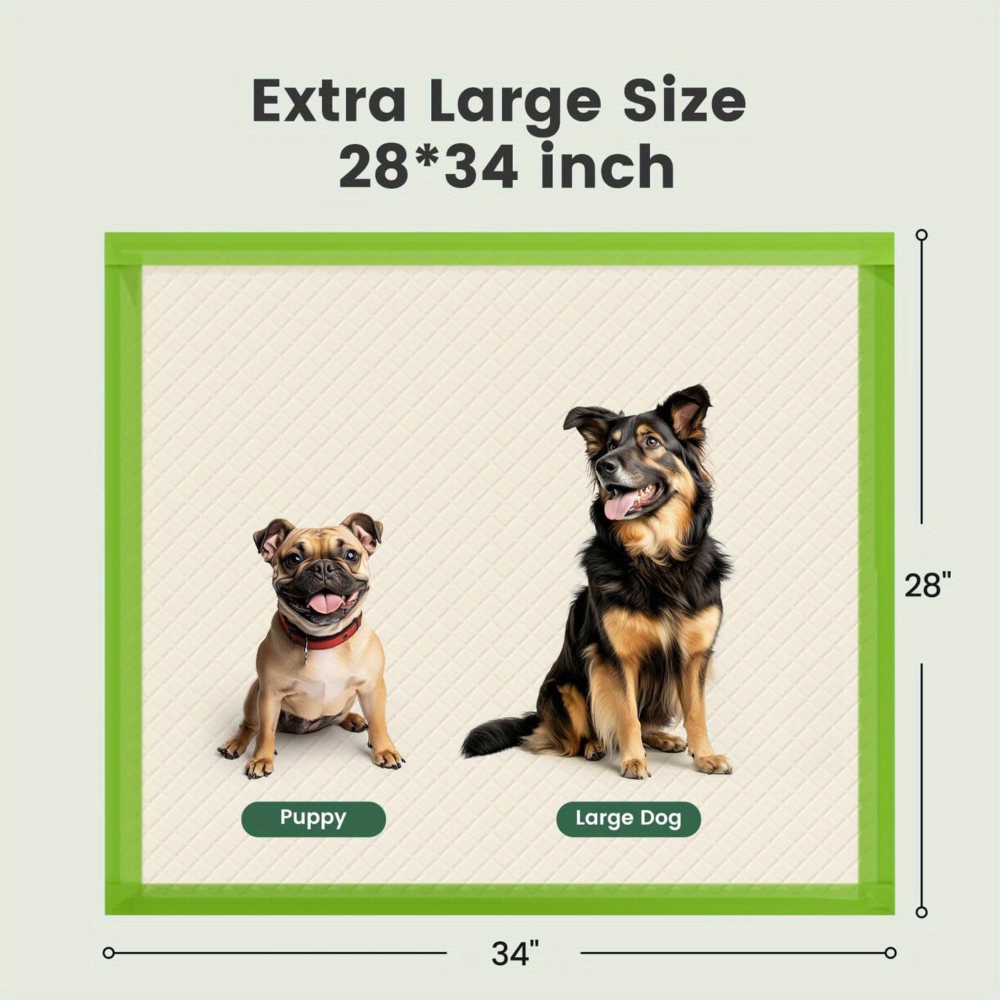 Puppy Pee Pads Jumbo Extra Large for Big Dogs – 6-Layer Heavy Duty Leakproof & Odor Control, Quick-Dry Super Absorbent Training Pads