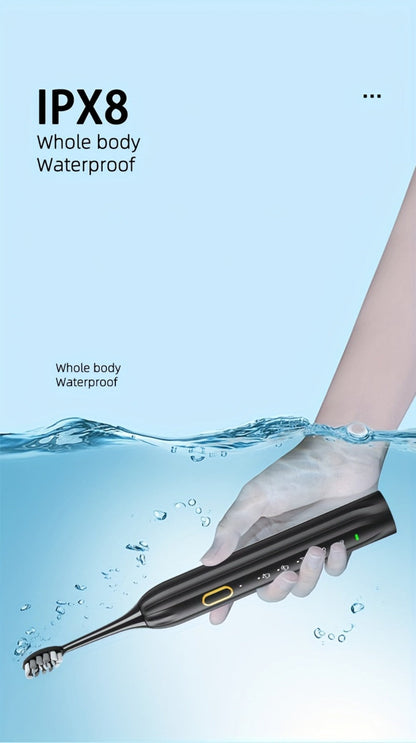 Sonic Electric Toothbrush IPX8 Waterproof USB Rechargeable with 5 Replacement Brush Heads, Smart Timer, Metal Shaft