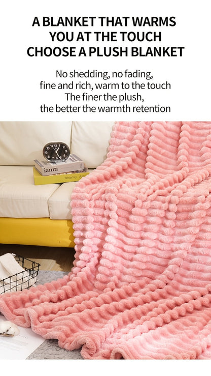 500gsm Heavy Plush Blanket, Ultra Thick Fluffy Blanket for Bed, Sofa & Travel, Baby to Double Size