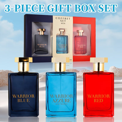 Eau de Toilette Warrior Blue 100ml Spray for Men with Single Bottle or Three-Piece Color Gift Set