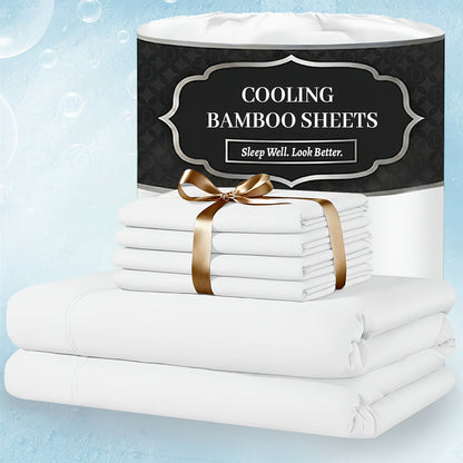 Bed Sheet Set 4-Piece Bamboo-Derived Fabric with Available Extra-Deep Pocket and Eighteen Colors