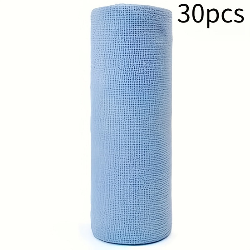 Reusable Microfiber Cleaning Towels 30-Pack, Kitchen Dish Cloth Roll, Absorbent Hand-Torn Disposable Napkins