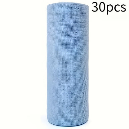 Reusable Microfiber Cleaning Towels 30-Pack, Kitchen Dish Cloth Roll, Absorbent Hand-Torn Disposable Napkins