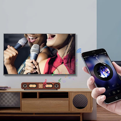 Classic Vintage 10W Bluetooth Desktop Soundbar with Dual 2-Inch Speakers, USB & 3.5mm AUX & TF Card Input