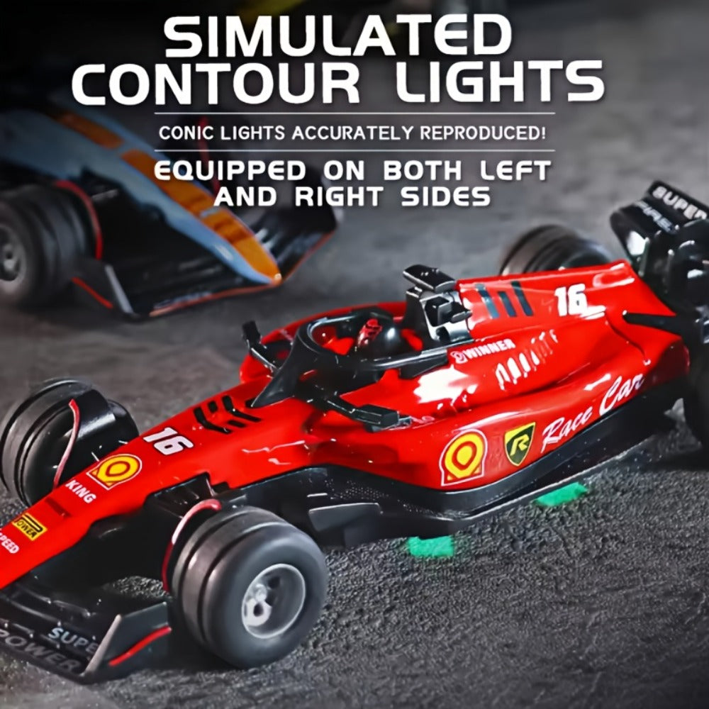 Mini RC Racing Car 1:64 Scale 2.4G Alloy Die-Cast 4WD Drift Toy Car with Lights & Adjustable Speed