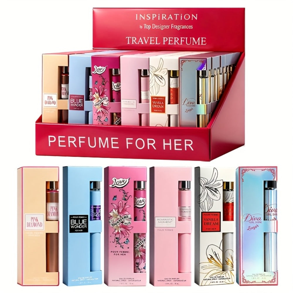 Perfume Gift Set Six 35ml Eau de Parfum Sprays in Individual Boxes and Open Display Carton for Women