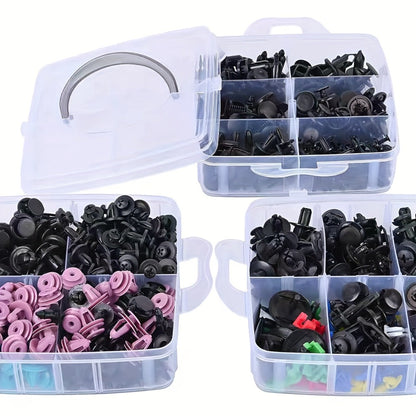 725-Piece Automotive Fastener Clip Kit – Body Push Pin Rivet Assortment for Bumper, Door Trim & Panel Removal Car Disassembly Tool Set