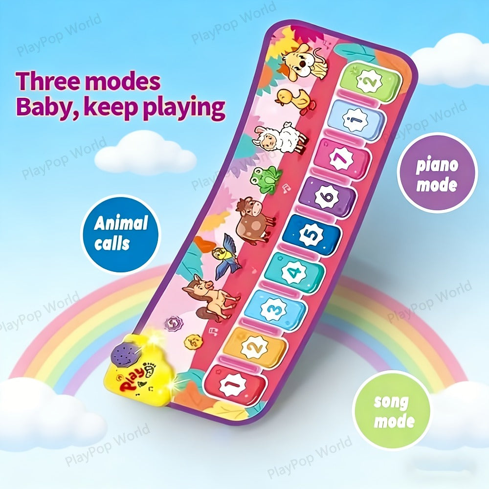 Kids Piano Mat Farm Animal, Musical Play Mat for Babies & Toddlers, Sensory Dance Keyboard Touch Blanket