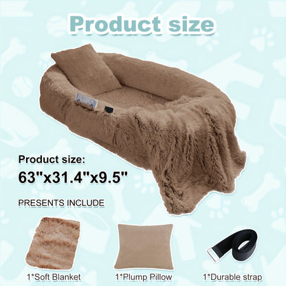 Human Dog Bed Extra Large – 70x44x11 Inch Washable Faux Fur Orthopedic Dog Bed for People & Pets, Non-Slip Giant Dog Bed with Removable