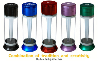 3-in-1 Herb Grinder with Cone Loader & Rolling Machine, Multifunctional Tobacco Grinder Blunt Joint Roller Filling Storage All-in-One