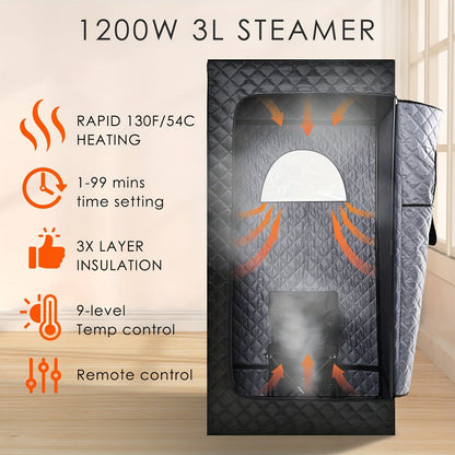 Portable Sauna, Steam Sauna Tent Home Spa Gym Yoga Detox Relaxation for Garden, Patio and Yard Use