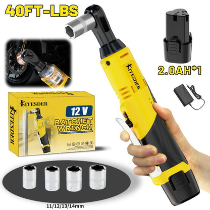 Electric Ratchet Wrench Set 12V Cordless with Lithium Battery, Fast Charge, Variable Speed Trigger
