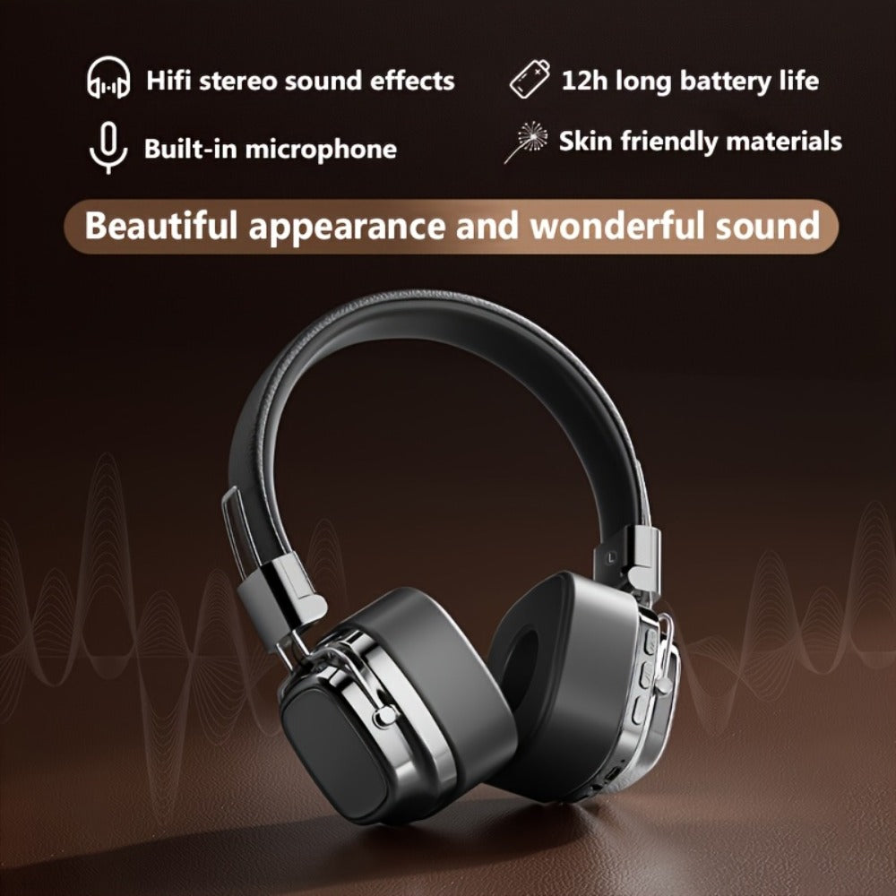 Semi-Open Over-Ear Headphones with Wired and Wireless Modes, Retractable Cable, Type-C Charging and Three Colors