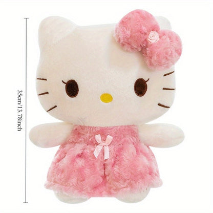 Plush Toy Hello Kitty or My Melody Rose-Pink 14-Inch Character Doll for Kawaii Display and Gifting