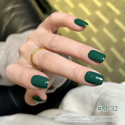 Gel Nail Polish Set with XEIJAYI Label, 6 Nude Pink Green and Glitter Colors, Shades 25 to 32