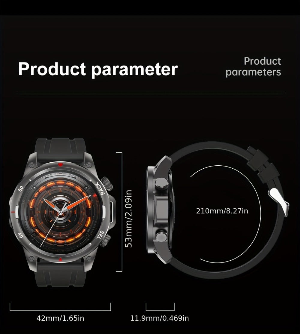 Smartwatch GPS NFC for Men – AI Voice Calling, 360×360 HD Screen, Built-in Compass, Motion Trajectory, Heart Rate Sleep Fitness