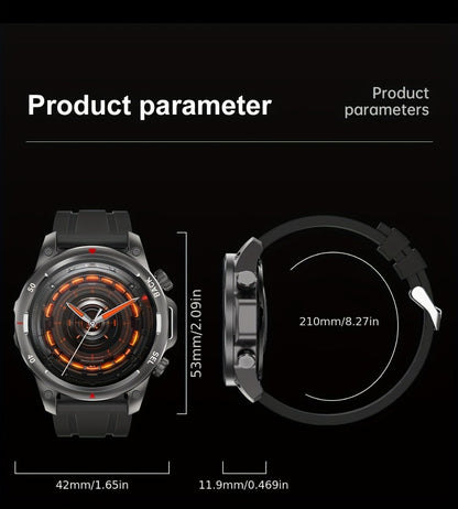 Smartwatch GPS NFC for Men – AI Voice Calling, 360×360 HD Screen, Built-in Compass, Motion Trajectory, Heart Rate Sleep Fitness