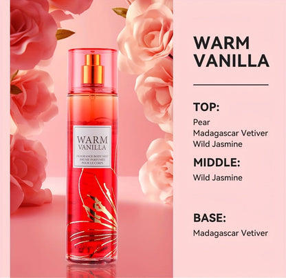 Body & Hair Fragrance Mist for Women 2PCS Set - Perfume Spray 8 fl oz, Fruity Floral Scents Peach Pear Cherry Blossom