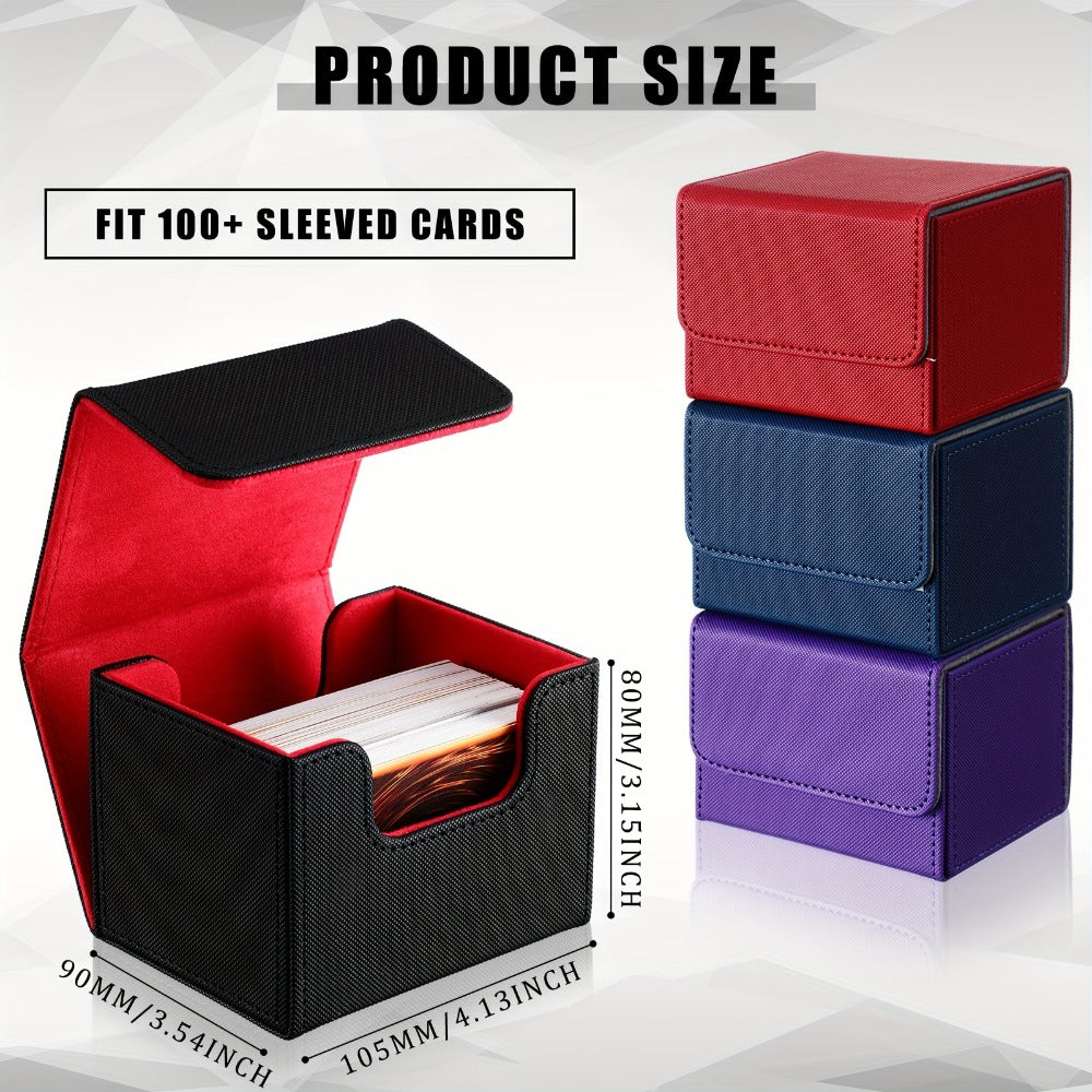 TCG Magnetic Deck Box 10 Pack – 100+ Card Capacity Storage Cases for MTG, Pokemon & Yu-Gi-Oh, 10 Vibrant Colors