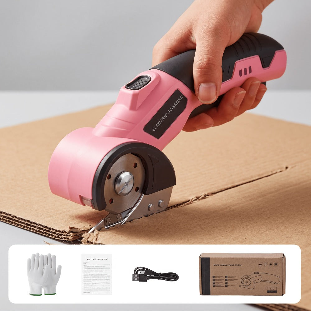 Electric Scissors Rechargeable Cordless - USB-C Charging, Battery Indicator, Portable Power Cutter for Fabric