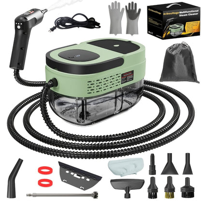 High Pressure Steam Cleaner Handheld 1.6L Large Tank 3-Level Adjustable Handle for Home Car Detailing Bed Bugs Couch Grout Furniture
