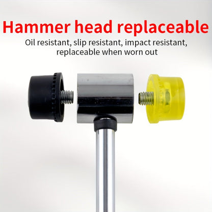 Double-Head Rubber Mallet – Plastic Installation Hammer with Rubber Handle, Rebound-Proof Soft Mallet for Floor Installation, Tile, Jewelry
