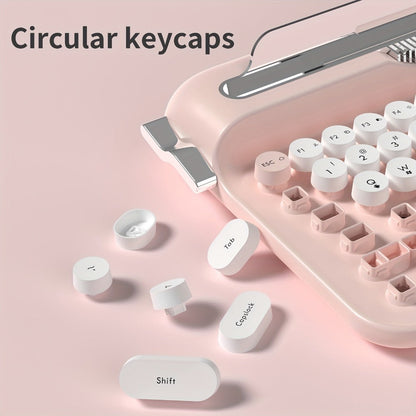 Retro Wireless Keyboard AJAZZ AF84 2.4G Dual-Mode, 84 Keys, Type-C Charging, Built-In Phone Stand