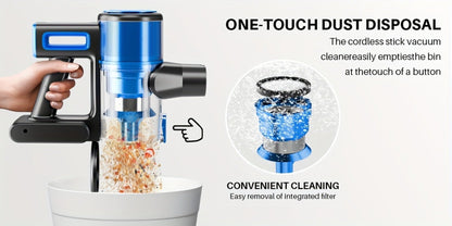 Stick Vacuum Cleaner 70Kpa MAX Suction Cordless & Corded 8-in-1 Handheld Vacuum for Hard Floors, Carpets & Pet Hair