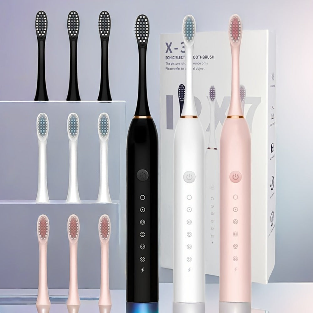 Electric Toothbrush with Six Brushing Modes, Two-Minute Timer, USB Charging and Three Color Options