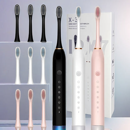 Electric Toothbrush with Six Brushing Modes, Two-Minute Timer, USB Charging and Three Color Options