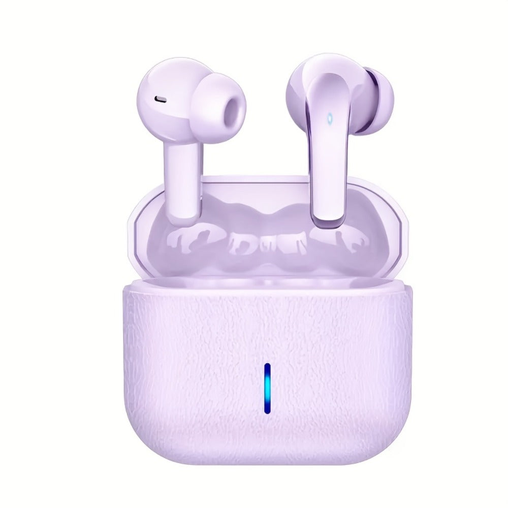 Bass Stereo Wireless Earphones Bluetooth 5.4, Playtime In-Ear Earbuds with Noise Cancelling Mic & LED Display