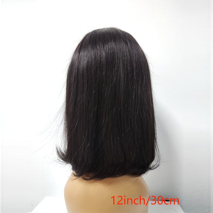 Lace Front Bob Wig Human Hair T Part 13x4 Pre-Plucked 180% Density Straight Side Part Natural, for Home, Travel and Salon Hair Styling