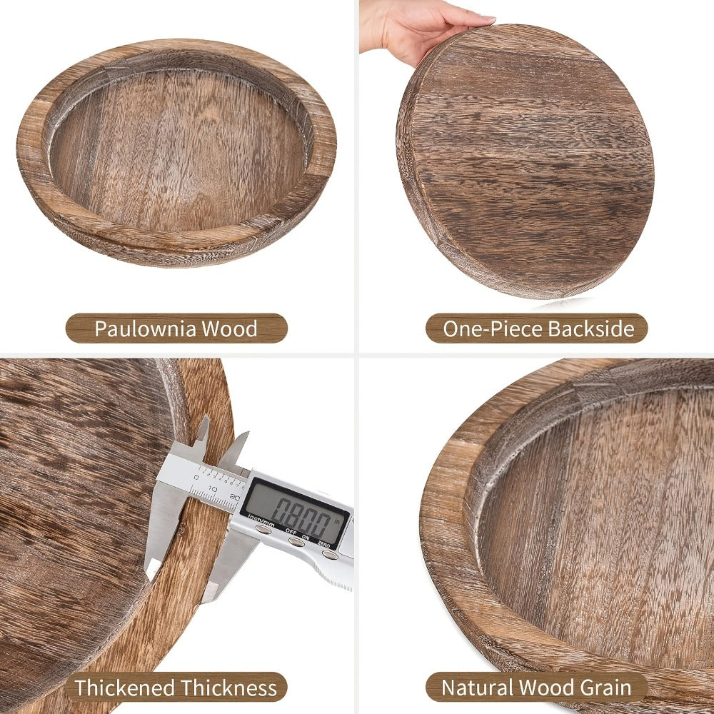 Decorative Tray for Coffee Table – Round Wave-Shaped Centerpiece Tray for Living Room, Dining Room, Kitchen Counter, Bathroom