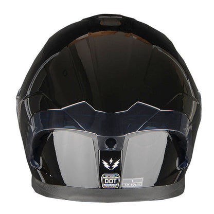 Motorcycle Helmet Full-Face Dual-Visor Shell with Clear Outer Shield, Smoked Inner Visor, Nine Colors and S-XL Sizes