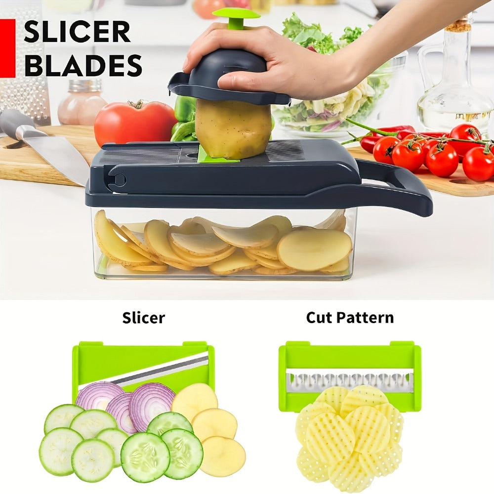 Vegetable Chopper 16-in-1 Multifunctional Food Chopper Slicer & Dicer for Bath Time, Home Spa and Personal Care