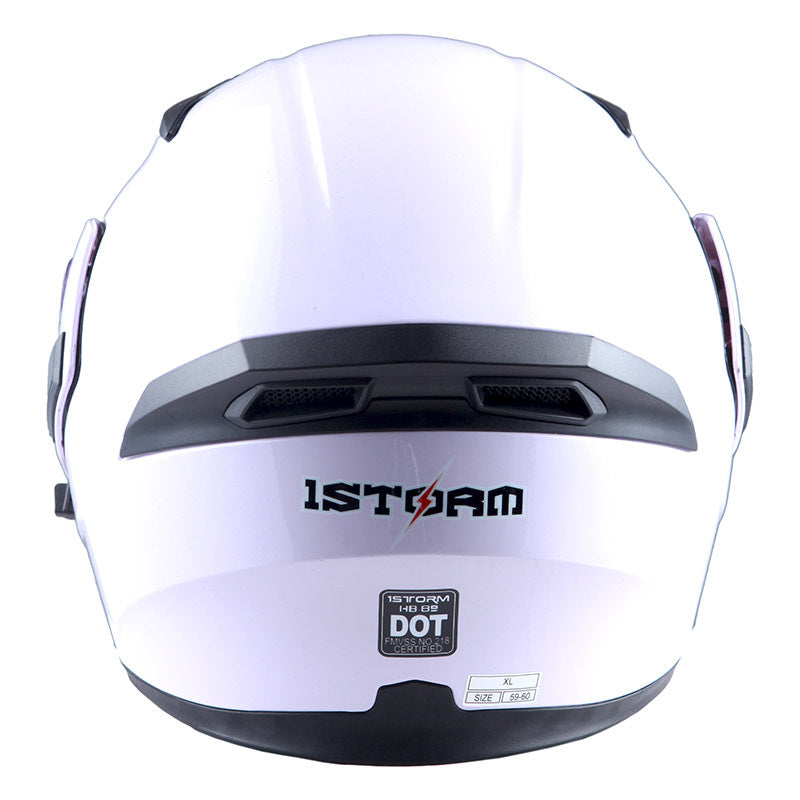 Motorcycle Helmet Modular Flip-Up Full-Face Shell with Dual Visors, S-XL Sizes and Arrow, Storm or Glossy Styles