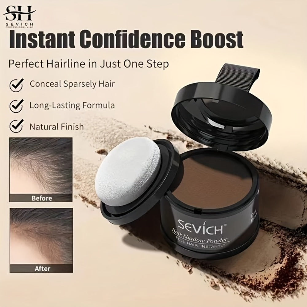 Thinning Hair Root Coverage Powder with Brush, Instant Hairline Concealer Natural Shadow Effect