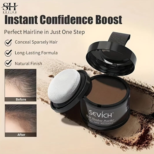 Thinning Hair Root Coverage Powder with Brush, Instant Hairline Concealer Natural Shadow Effect